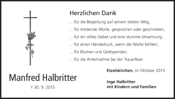 Anzeige von Manfred Halbritter von MGO