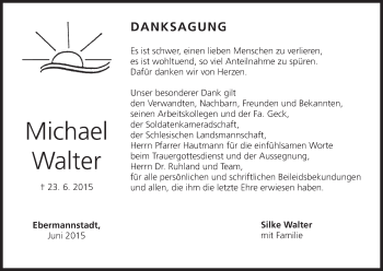 Anzeige von Michael Walter von MGO