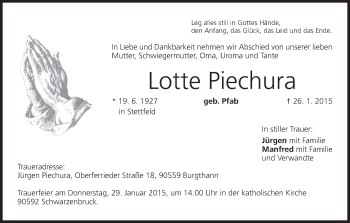 Anzeige von Lotte Piechura von MGO