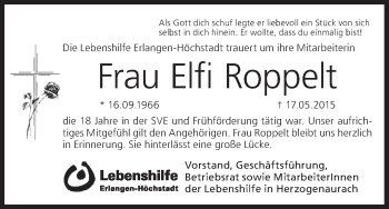 Anzeige von Elfi Roppelt von MGO