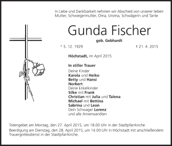 Anzeige von Gunda Fischer von MGO