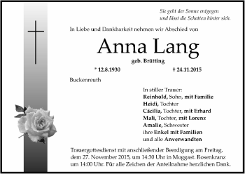 Anzeige von Anna Lang von MGO