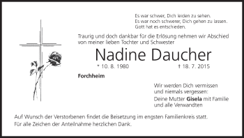 Anzeige von Nadine Daucher von MGO