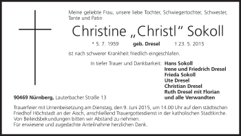 Anzeige von Christine Sokoll von MGO