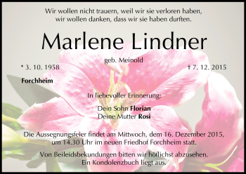 Anzeige von Marlene Lindner von MGO