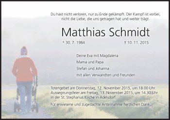 Anzeige von Matthias Schmidt von MGO
