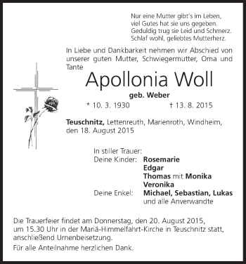 Anzeige von Apollonia Woll von MGO