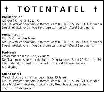 Anzeige von Traudl Motschmann von MGO