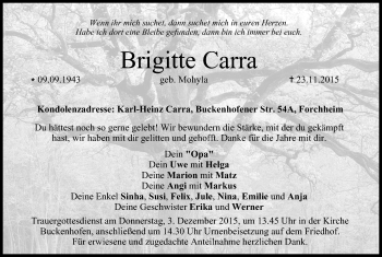 Anzeige von Brigitte Carra von MGO