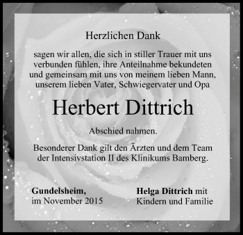 Anzeige von Herbert Dittrich von MGO