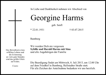 Anzeige von Georgine Harms von MGO