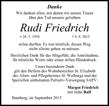Anzeige von Rudi Friedrich von MGO