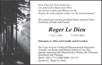 Anzeige von Roger Le Dieu von MGO