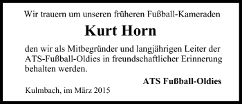 Anzeige von Kurt Horn von MGO
