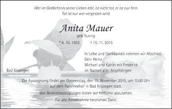 Anzeige von Anita Mauer von MGO