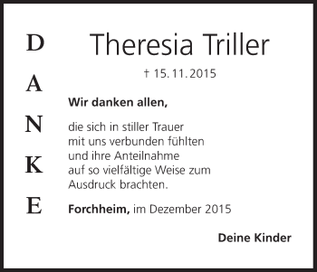 Anzeige von Theresia Triller von MGO