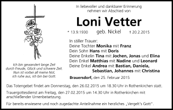 Anzeige von Loni Vetter von MGO