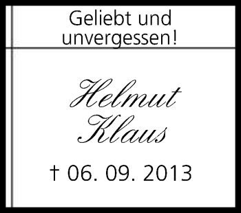 Anzeige von Helmut Klaus von MGO