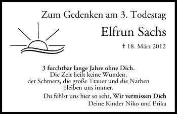 Anzeige von Elfrun Sachs von MGO