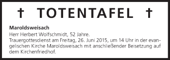 Anzeige von Totentafel vom 26.06.2015 von MGO
