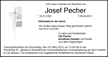 Anzeige von Josef Pecher von MGO
