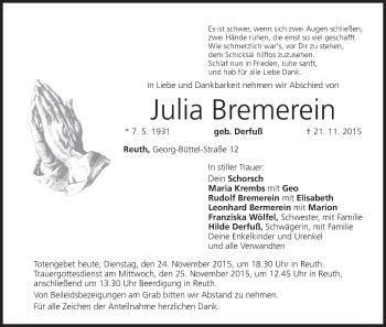 Anzeige von Julia Bremerein von MGO