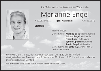 Anzeige von Marianne Engel von MGO