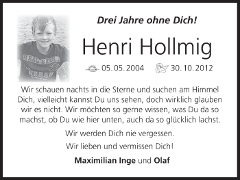 Anzeige von Henri Hollmig von MGO