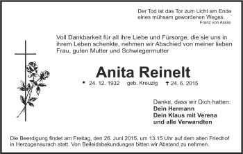 Anzeige von Anita Reinelt von MGO