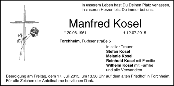Anzeige von Manfred Kosel von MGO