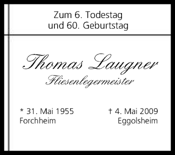 Anzeige von Thomas Laugner von MGO