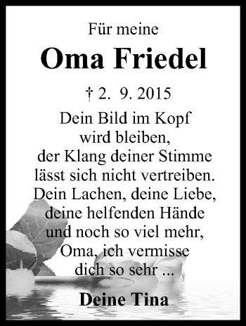 Anzeige von Friedel  von MGO