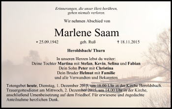Anzeige von Marlene Saam von MGO