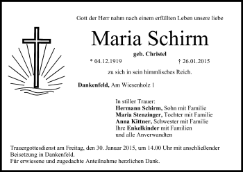 Anzeige von Maria Schirm von MGO