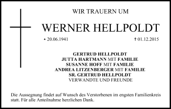 Anzeige von Werner Hellpoldt von MGO