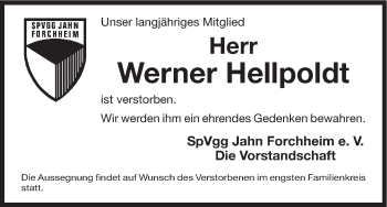 Anzeige von Werner Hellpoldt von MGO