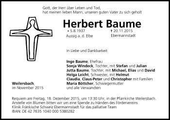 Anzeige von Herbert Baume von MGO