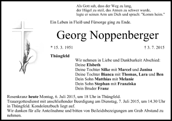 Anzeige von Georg Noppenberger von MGO