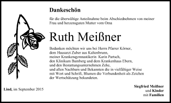 Anzeige von Ruth Meißner von MGO