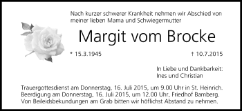 Anzeige von Margit vom Brocke von MGO