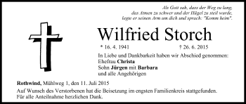 Anzeige von Wilfried Storch von MGO