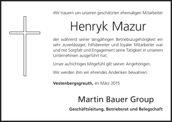 Anzeige von Henryk Mazur von MGO