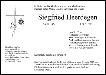 Anzeige von Siegfried Heerdegen von MGO