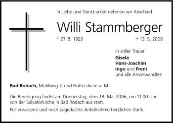 Anzeige von Willi Stammberger von MGO