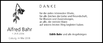 Anzeige von Alfred Bahr von MGO