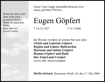 Anzeige von Eugen Göpfert von MGO