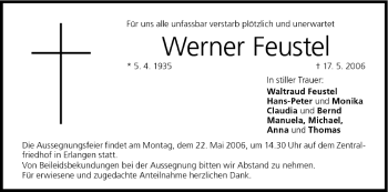 Anzeige von Werner Feustel von MGO
