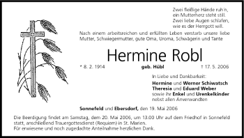 Anzeige von Hermine Robl von MGO