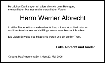 Anzeige von Werner Albrecht von MGO