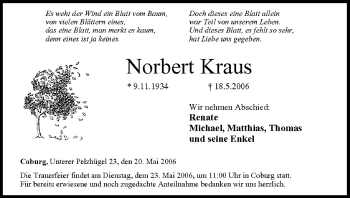 Anzeige von Norbert Kraus von MGO